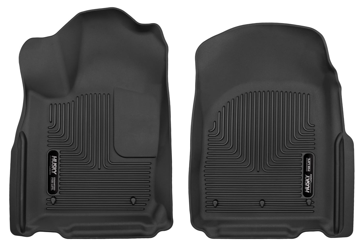 Husky Liners X-act Contour Floor Mats | Fits 2011-2026 Dodge Durango & 2011-2021 Jeep Grand Cherokee & 2022 Jeep Grand Cherokee WK | Front Row, 2-pc Black - 53561