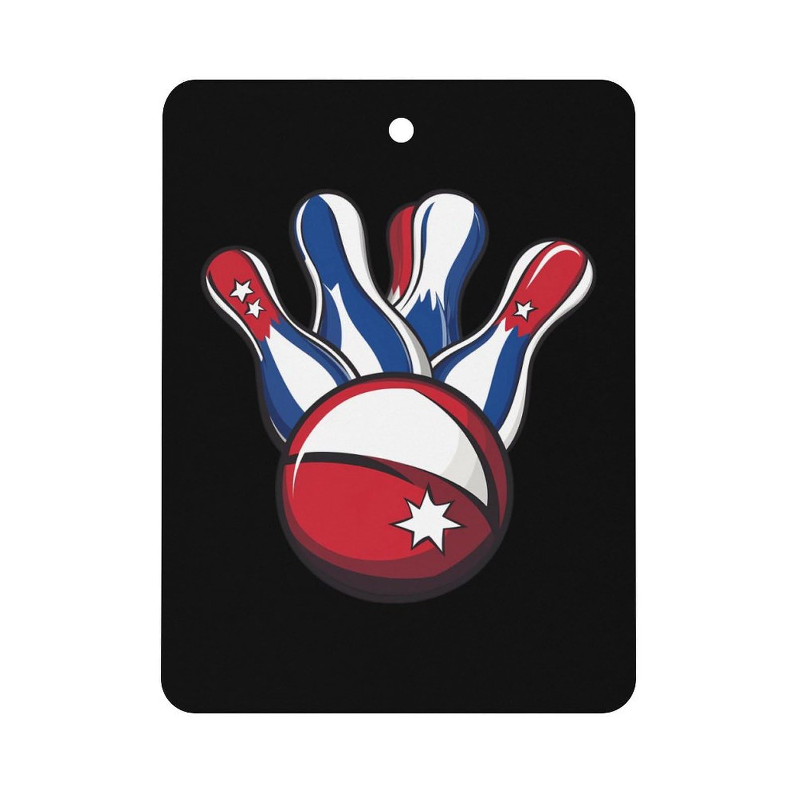 Bowling Pins And Ball Car Air Freshener Hanging Aromatherapy Tablets for Car Accessories Square