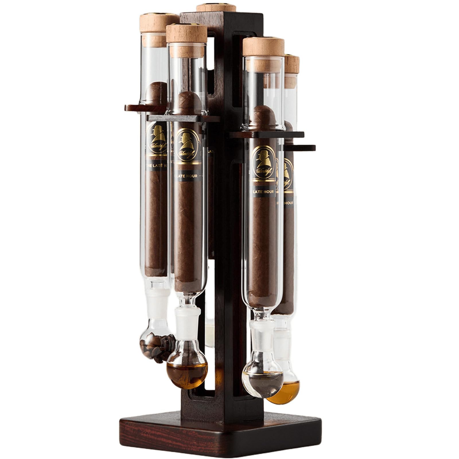 Tube en verre cigare avec base exquise fait main pour preserver la fraicheur