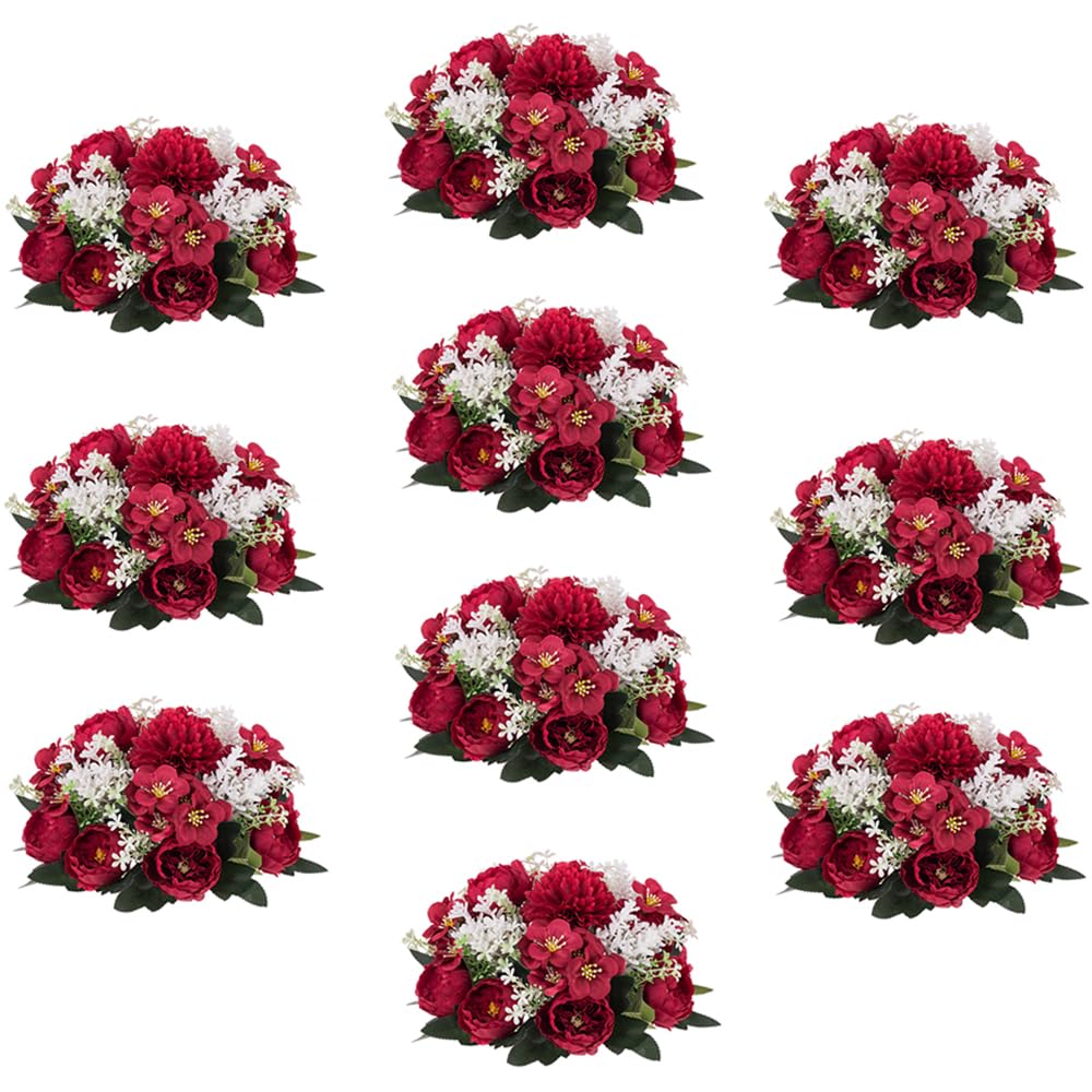 Inweder Flower Balls for Centerpieces Wedding Rose 10 Pcs Artificial