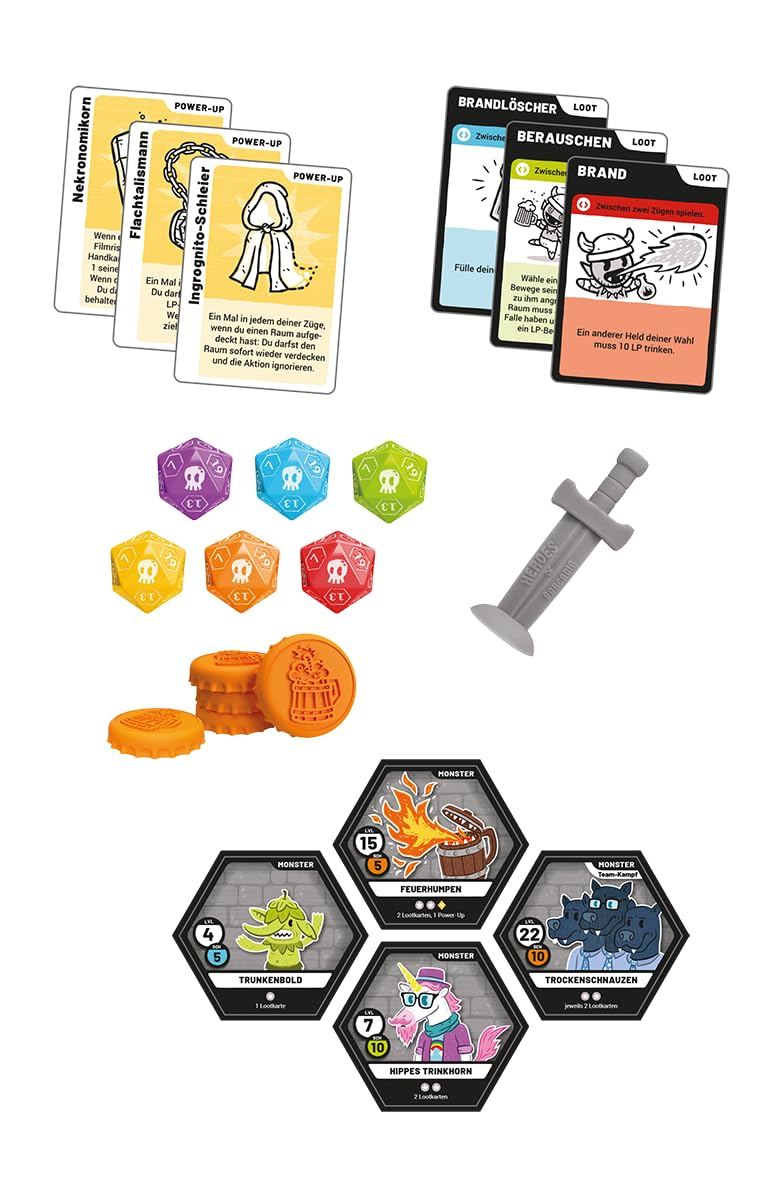 Rollacrit, Heroes of Barcadia, DE-Version, Lustiges Partyspiel für 2-6 Erwachsene ab 18 Jahren, Brettspiel mit 30-90 Spielzeit pro Partie