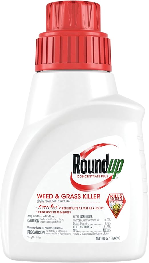 Roundup Weed & Grass Killer Concentrate Plus, 16 oz.