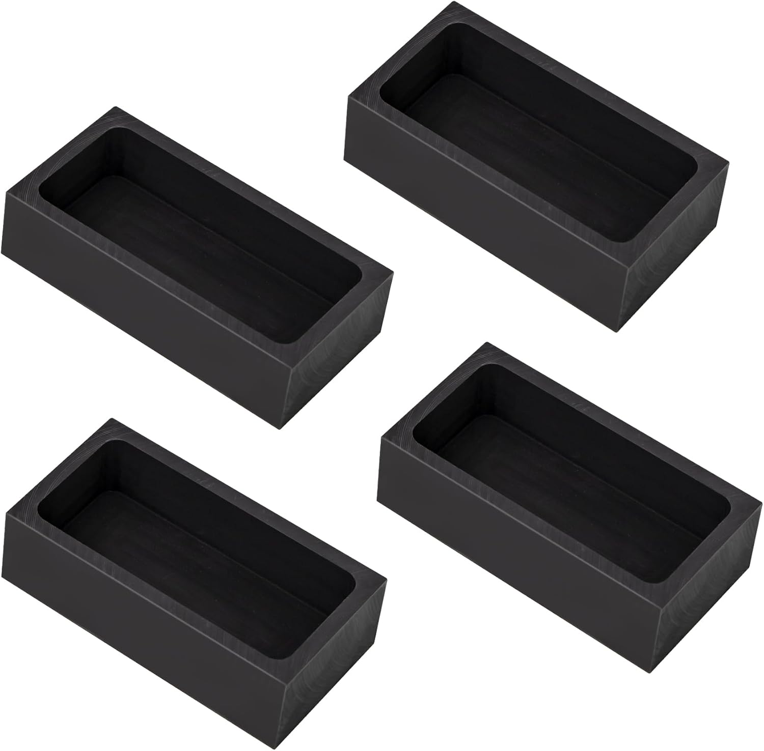 4Pcs 1kg Graphite Ingot Molds for Gold Silver Copper Aluminum Metal Melting Casting Refining Tools