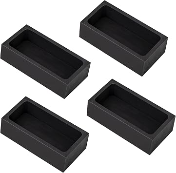 4Pcs 1kg Graphite Ingot Molds for Gold Silver Copper Aluminum Metal Melting Casting Refining Tools