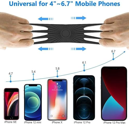 Miniatura 7 de Soporte de teléfono para bicicleta, soporte para manillar de motocicleta, rotación de 360, soporte de teléfono de bicicleta de silicona, compatible