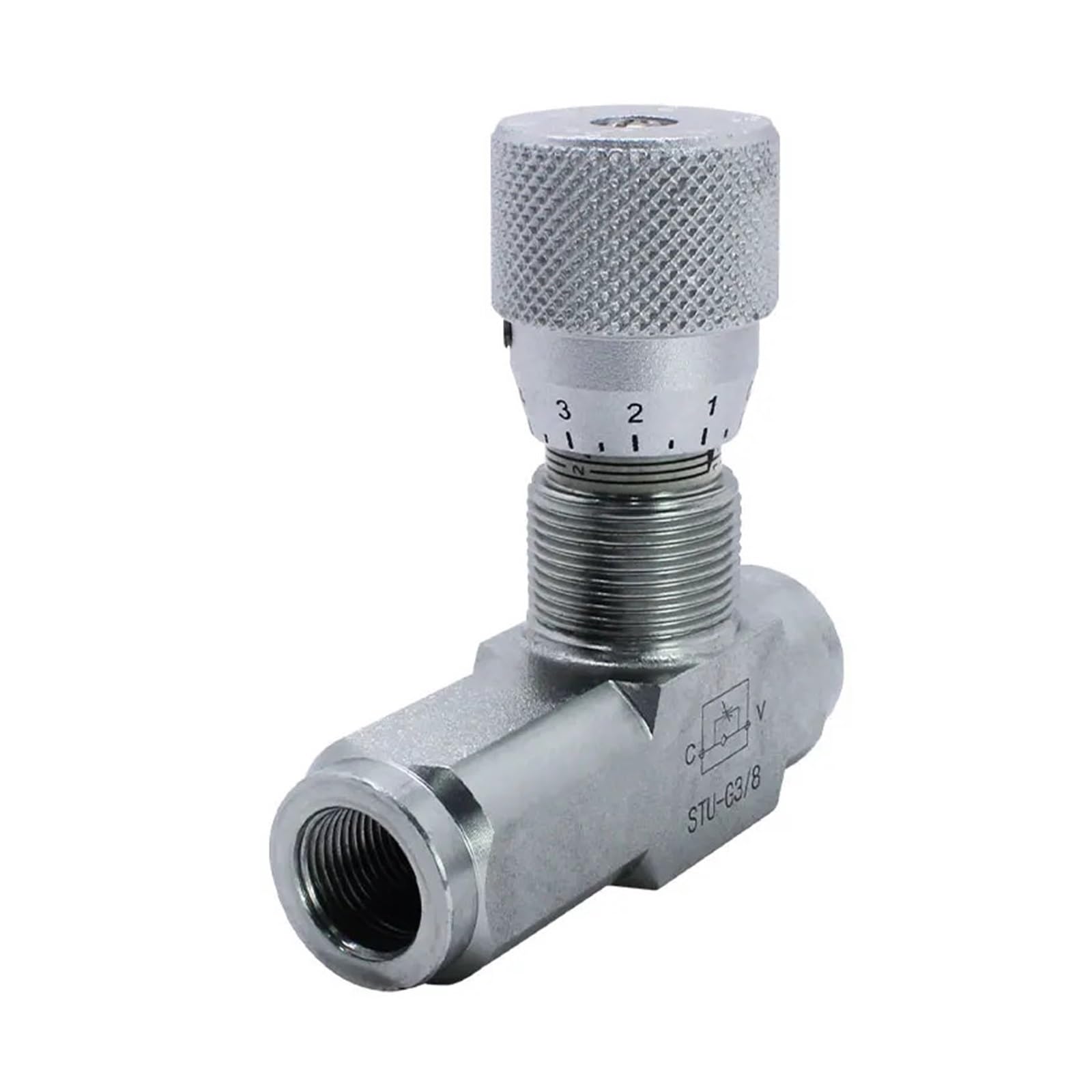 BALYDLUL STU-G3/8 G1/4 Throttle Valve One-way Hydraulic Valve, Hydraulic Cylinder Speed Regulating Valve(STU-G1-4)