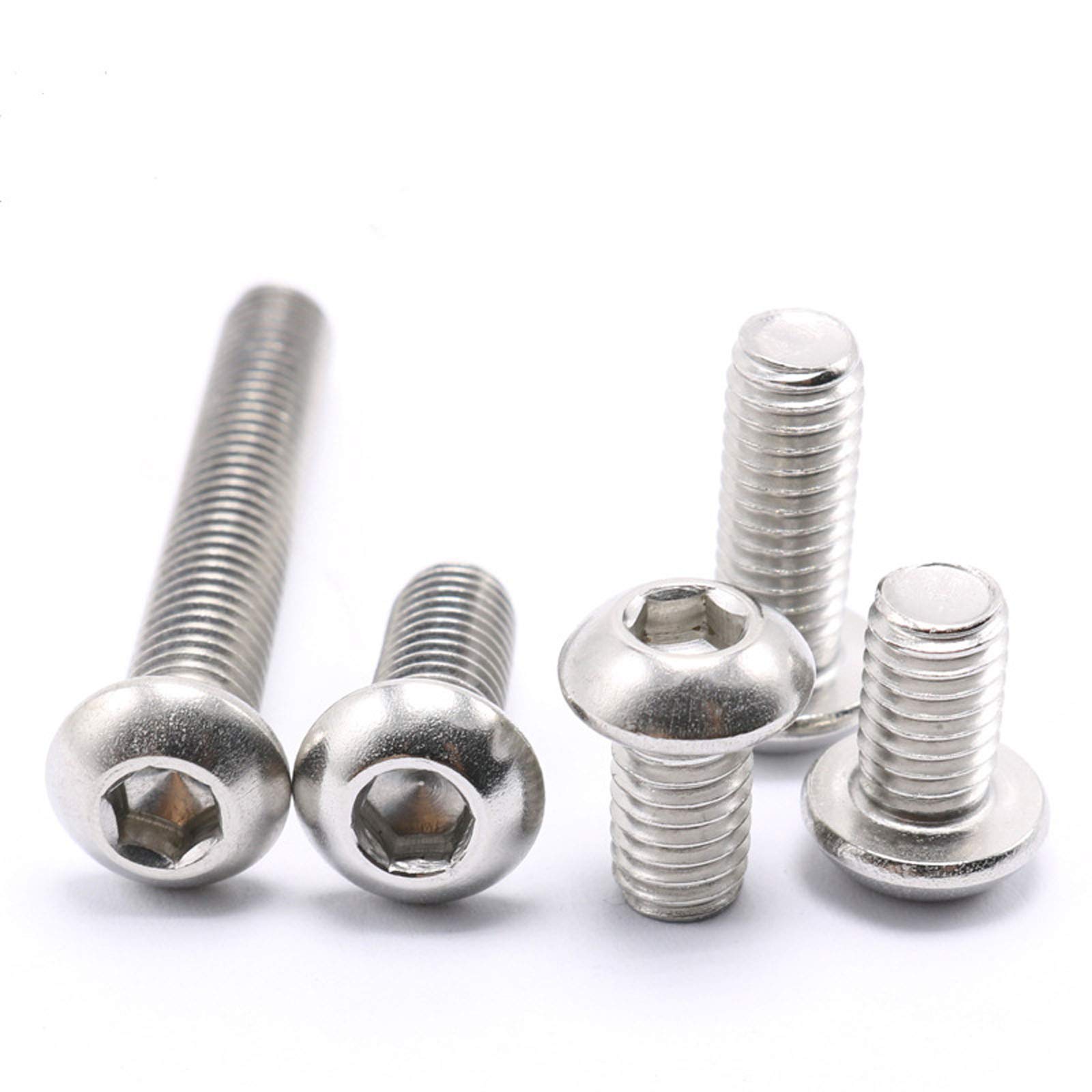 30 Pcs M6-1x8mm Button Head Socket Cap Screws, Stainless Steel 18 
