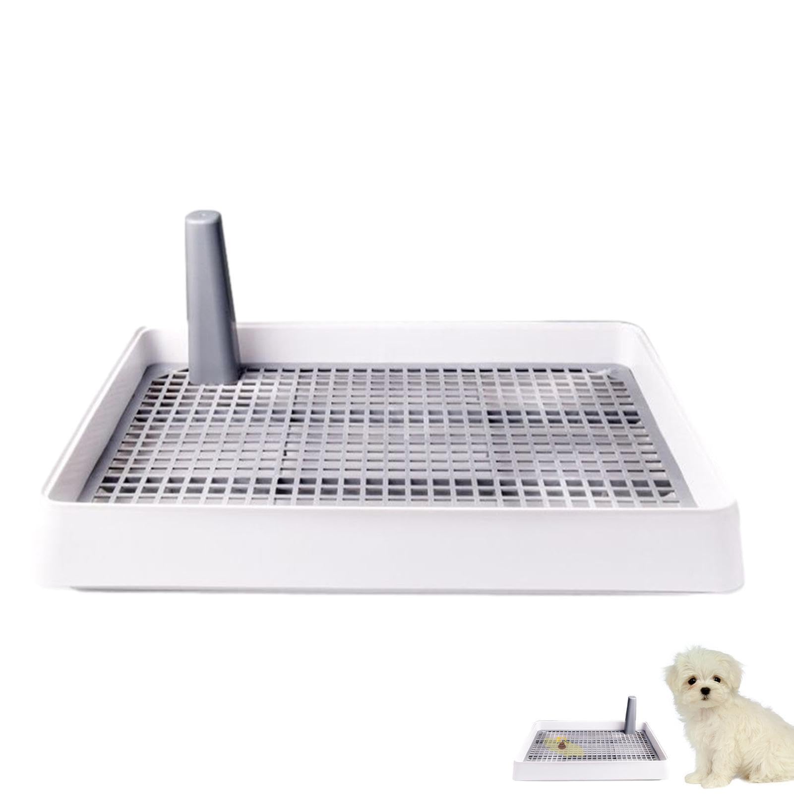 Support de toilette d'intérieur pour chien - Plateau de dressage en maille - Plateau de dressage pour chiot - Bac à litière amovible anti-éclaboussures pour chiot et petite taille