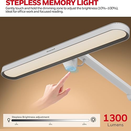 Miniatura 3 de Honeywell Lámpara LED de escritorio con abrazadera, 05B02, control táctil mejorado, Sunturalux, luz natural, con clip, luz de escritorio, 4000 K,