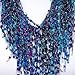 Scarf Necklaces for Women Dressy - Turquoise and Purple Scarves for Women Dressy - Travel Scarf for Woman- Travel Jewelry - Lightweight Fringe Necklace - Handmade Fashion Accessories - TA