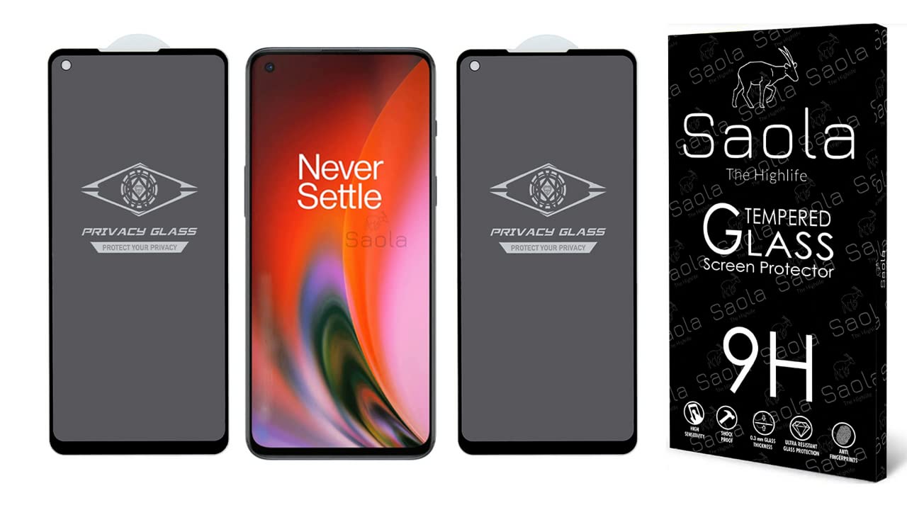 Saola Ultra Privacy Tempered Glass For OnePlus Nord 2 (Pack Of 2) with Free Installation Kit. (In-Screen FingerPrint Lock will not work with the Privacy Guard because of its Spy Coating) - 6.43 inch (B0BRK3J37Q) Amazon Price History, Amazon Price Tracker