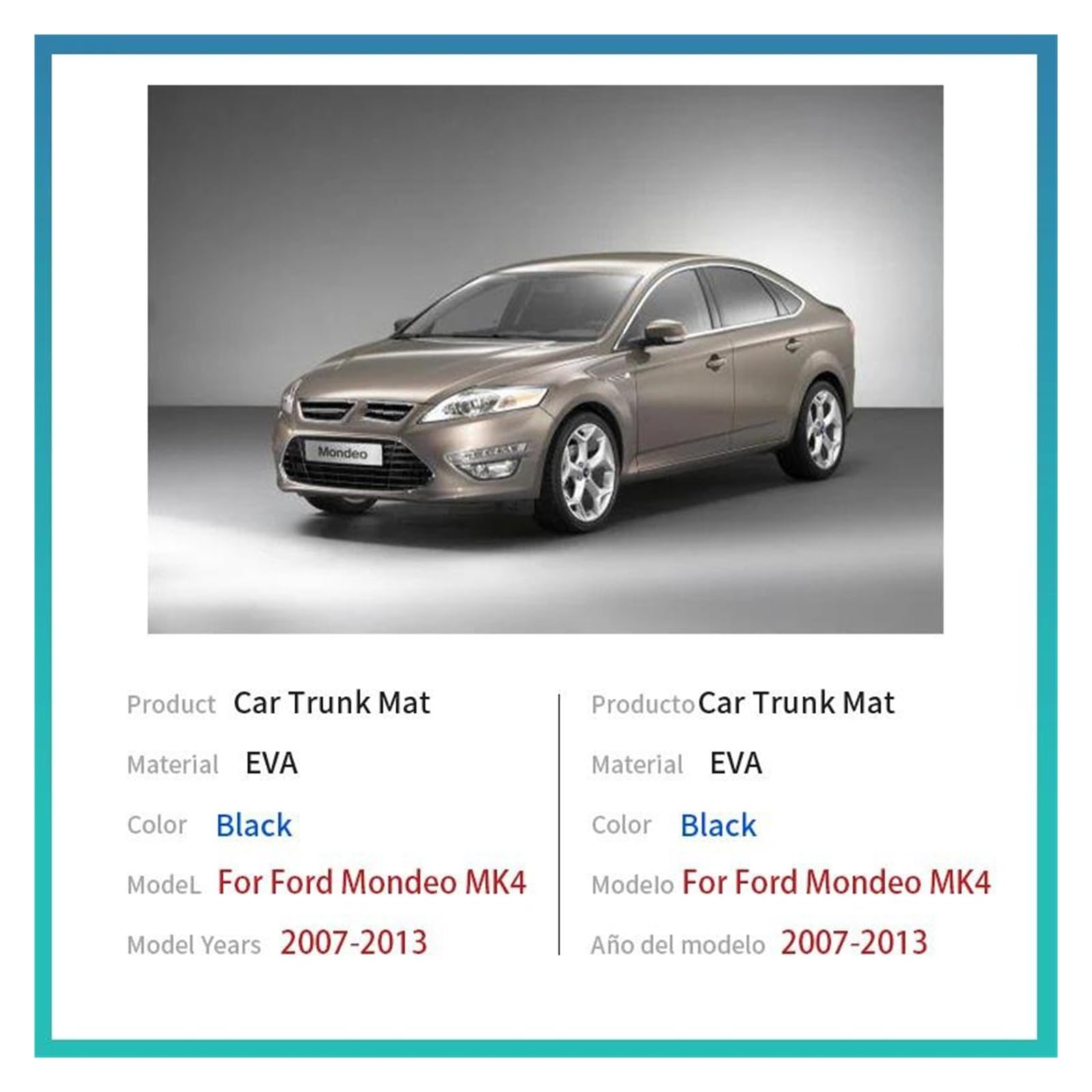 Pasuje doFord Mondeo MK4 2007 2008 2009 2010 2011 2012 2013 | Mata do bagażnika samochodowego Wykładzina wykładziny bagażnika