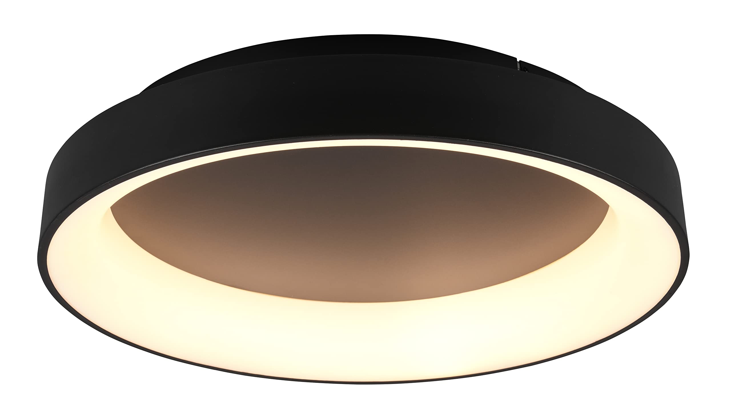 Trio Leuchten Girona 671290132 LED Ceiling Light Metal Black Matt Acrylic with 48 Watt LEDs/Dimmer/Memory Function/Night Light/Remote Control