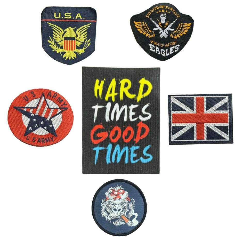 REENA Embroidered Sew on Patches Combo Small for Clothes Jackets Pants Jeans Bags Boutique Multicolour Different Embroidery Stitching Patches Set of 6 Patches (Combo of 6 Patches)