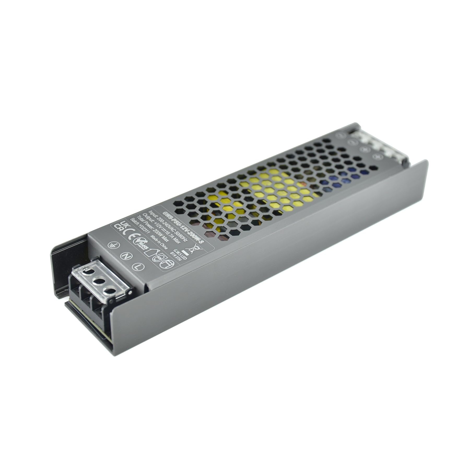 G.W.Sยฎ LED Driver Transformer Power Supply, Output DC12V 16.7A 200W, Input AC200-240V, IP20 Non-Waterproof For Indoor Use โ image 1