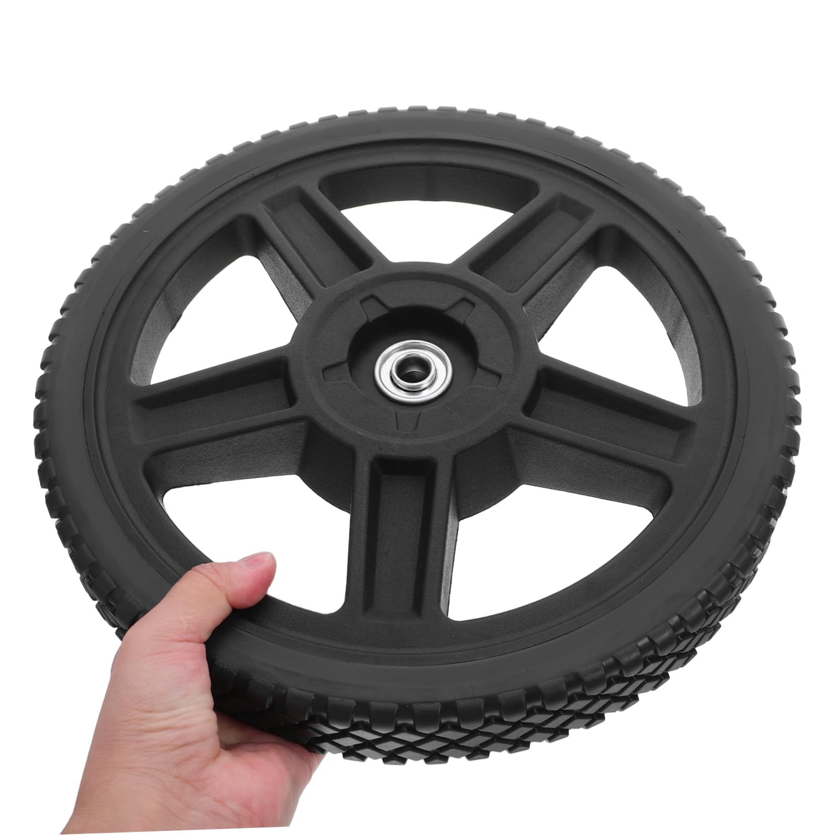 HANABASS 2 Pezzi Ruote per Tosaerba con PP Resistente e Corrosione Ruote in Plastica Antiforatura per Carrelli da e Rasaerba Trazione Posteriore da Robuste e