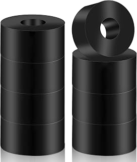 8 Pack Thick Rubber Washers Multi-Purpose Round Rubber Spacer 1 Inch OD x 3/8 Inch ID x 1/2 Inch Thickness Black Rubber Bushings Spacers Washer for Home and Car Accessories