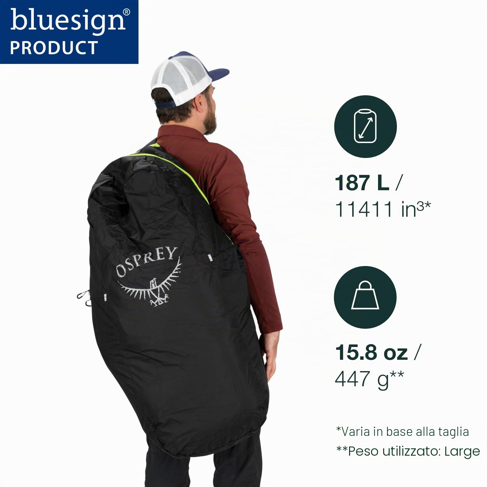 Osprey Airporter Protezione per zaino da viaggio, 90L Small, Black