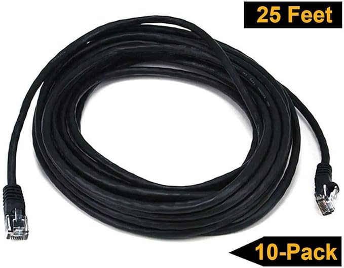 Pack de 10 Cables Ethernet Cat5e 3 Pies iMBAPrice Negro miniatura 7