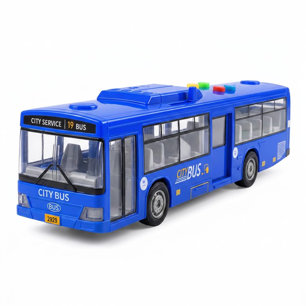 WaaRiuQ 1Pcs Bus Toy, Blue Bus Toy, London Bus Toy