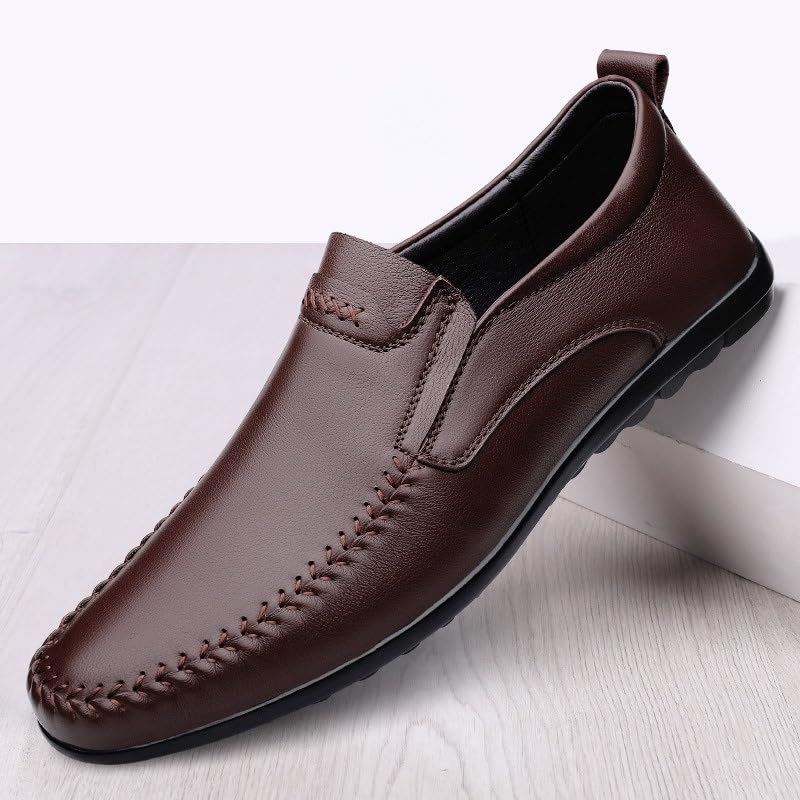 Men's Business Oxford Shoes Leather Low Heel Casual Comfort Formal Work Wedding Dress Shoes Fashion Slip-On Pointed Toe Derby Shoes4