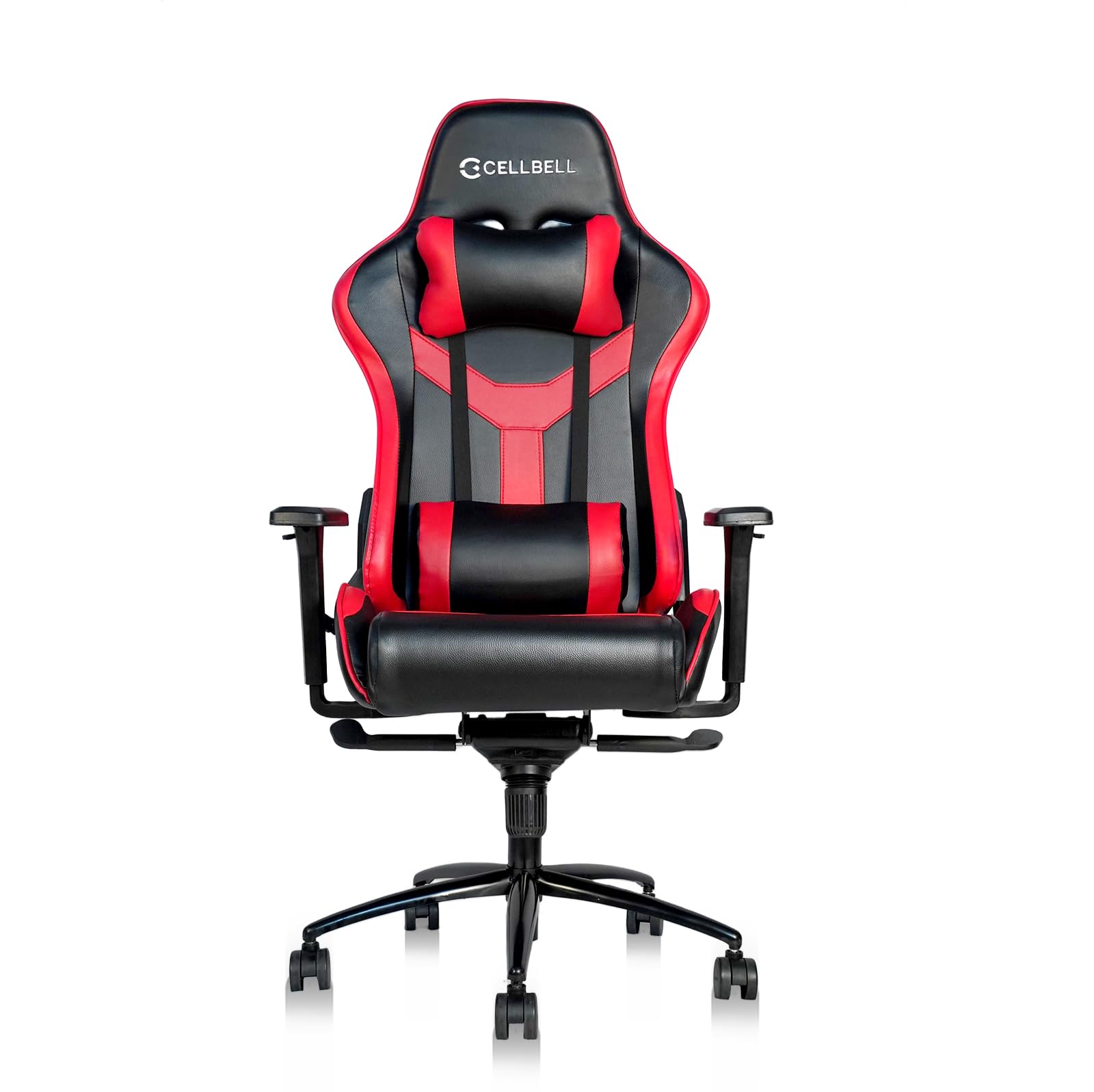 CELLBELL Transformer Series Gaming/Racing Style Ergonomic High Back Chair with Removable Neck Rest & Adjustable Back for Computer/Office/Study Seating Chair for Gamers (Red & Dark Black)