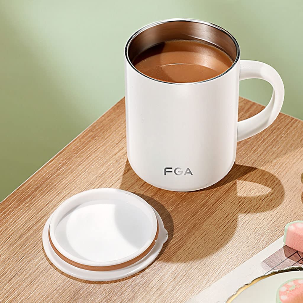 XMING Tazza isolante Tazza sottovuoto Acciaio inossidabile 316 Tazza da caffè da 420 ml Tazza da tè for uomo e donna for ufficio commerciale (Color : White)
