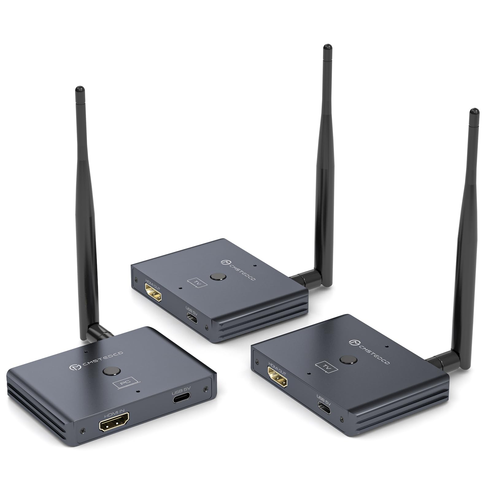 Wireless HDMI Transmitter and 2 Receivers with Loop Out 328FT/100M,2.4G+5.8G Wireless HDMI Extender Support 1080P@60Hz HD Video Output Streaming from STB, PC, DVD, CCTV to TV, Projector, Monitor-image-46