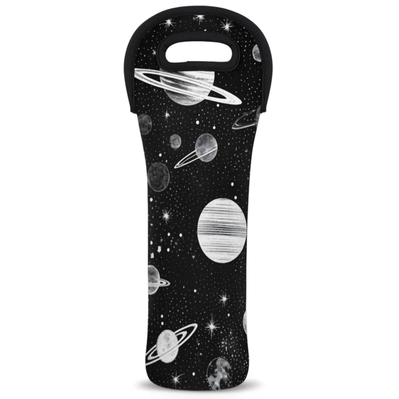 Neoprene Wine Tote Carrier Bag for Wine,Water, Champagne, Beer, Baby Bottles 15.6 x 5.1 Inches, Protective Wine Bag,Universe