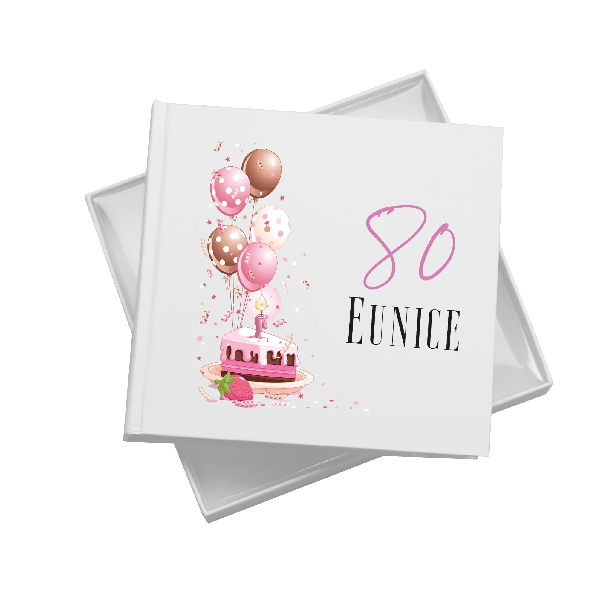 Ukgiftstoreonline White Personalised 80Th Birthday Gifts For Her Photo Album