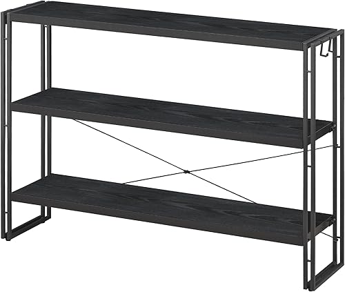 Miniatura 12 de HCHQHS Estantería industrial de madera rústica y metal de 3 niveles para oficina en casa, dormitorio, cocina, baño, 47 pulgadas