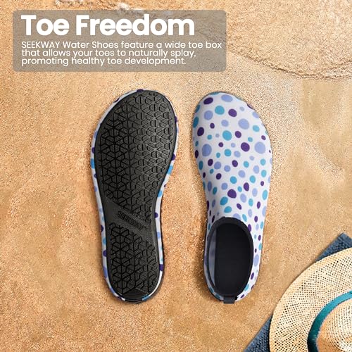 Image of SEEKWAY Water Shoes Women Men Adult Quick-Dry Aqua Socks Barefoot Non Slip for Beach Swim River Pool Lake surf Black SK002(U)