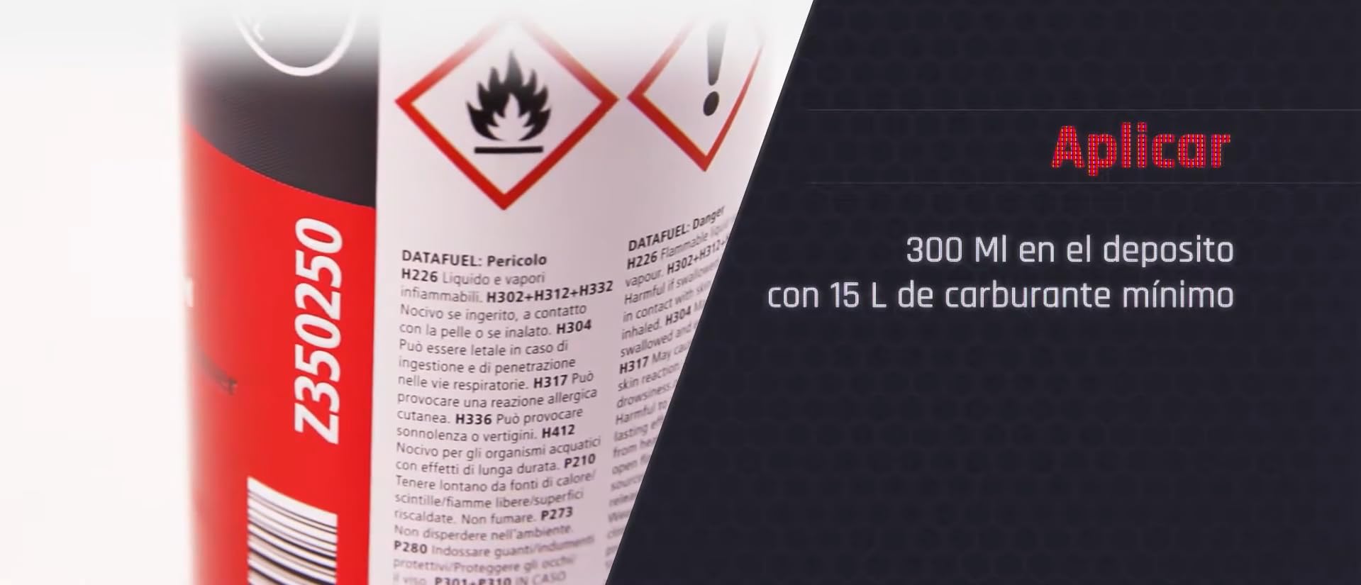 Limpia inyección DATAFUEL, aditivo profesional para circuito inyección, desbloquea, desincrusta y lubrica bombas, inyectores, válvulas de admisión y descarga y toda la cámara de combustión, 300ml. (6)