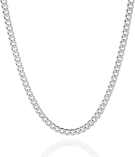 QUADRI - Cuban Link Curb Chains for Men Women Boys Girls 925 Sterling Silver Solid Italian Jewelry 5mm or 7mm Diamond Cut ...