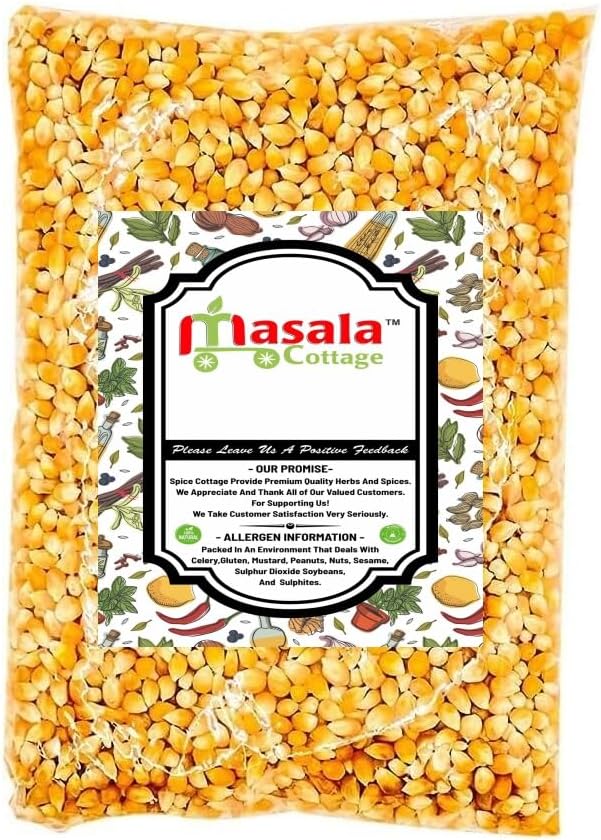 popcorn Popping Corn Kernels - Popcorn Seeds || Stove-top & Microwave Popcorn & Air Popper Friendly Popcorn || New seasonings Corn, New harvested by masala cottage 25g-1.9kg (90, Grams)