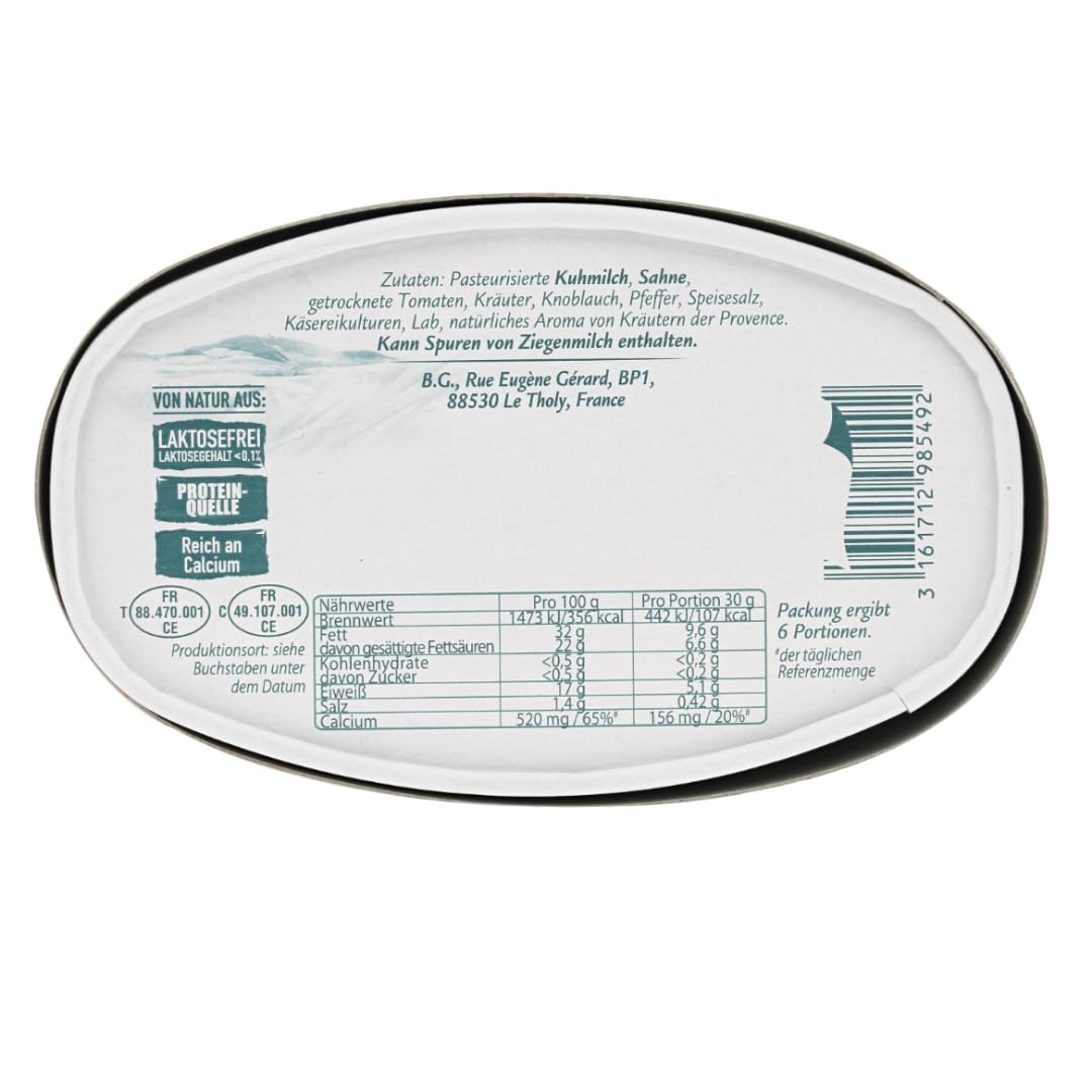 Géramont Weichkäse mit Tomate & feinen Kräutern – 180 g, 4er Pack | Französische Käsezubereitung aus Kuhmilch | Cremig & aromatisch
