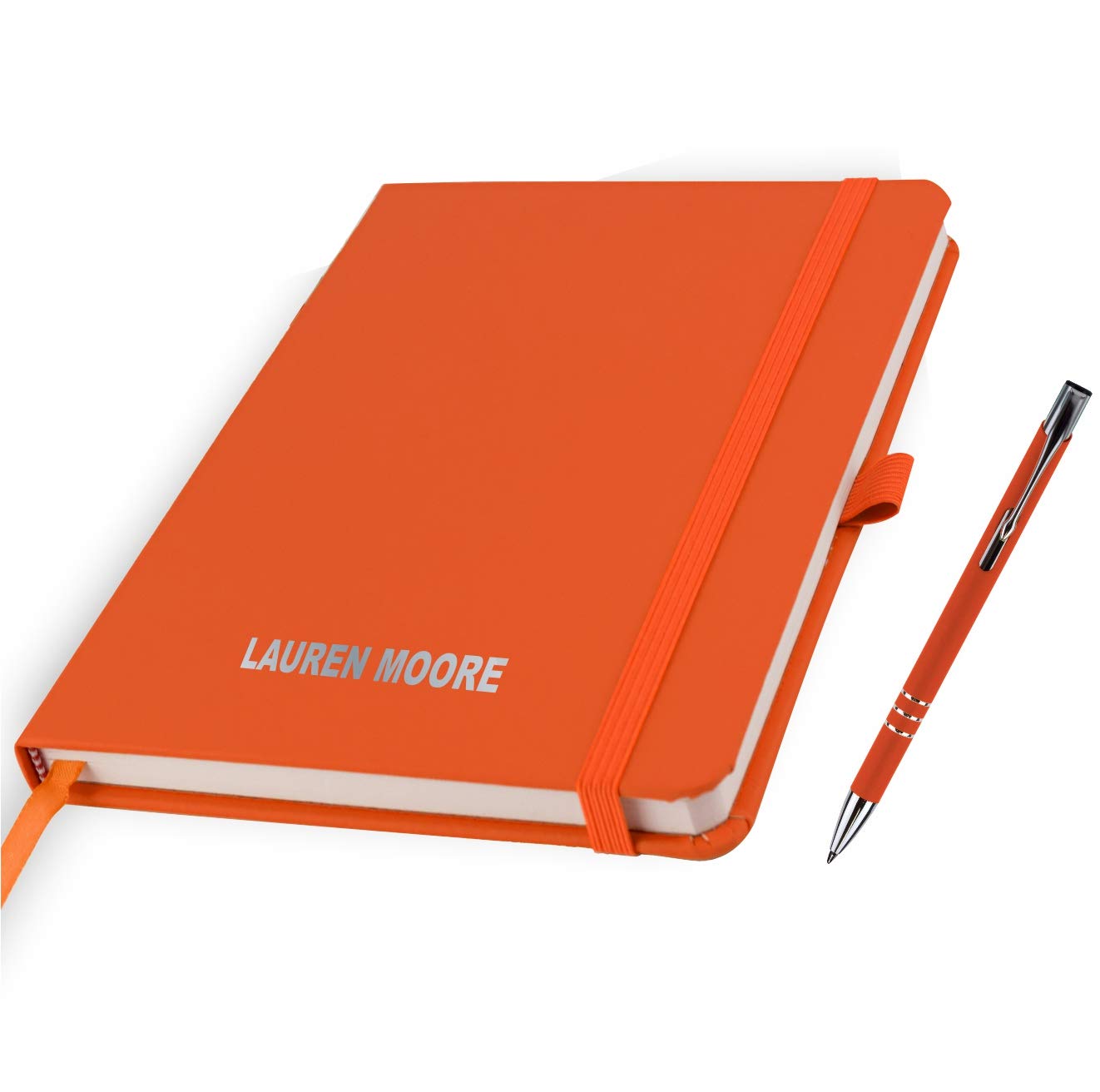 That's My Pencil Personalised A5 Notebooks/Note Pad- Printed with Name with a matching pens (Burnt Orange) — image 1