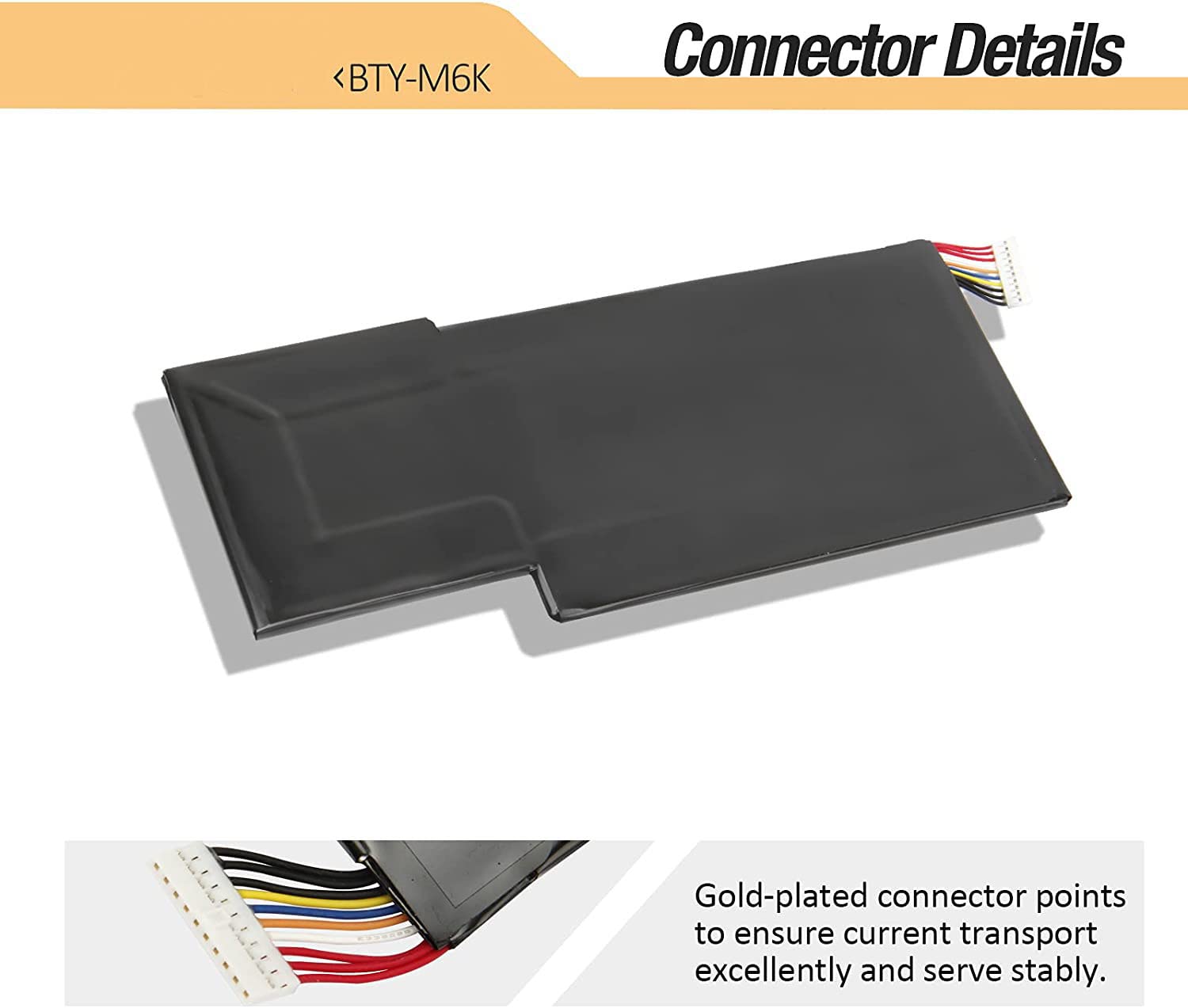 11.4V 4500mAh/52.4Wh BTY-M6K笔记本电脑更换电池兼容Compatible for