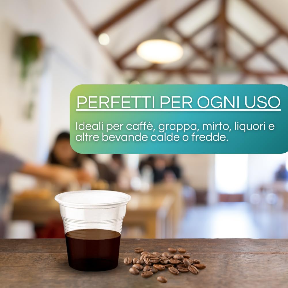 1000 Bicchierini Per Caffè In Plastica Trasparente Da 80cc - Per Bar, Macchine Del Caffè, Uso Domestico - Foto 10