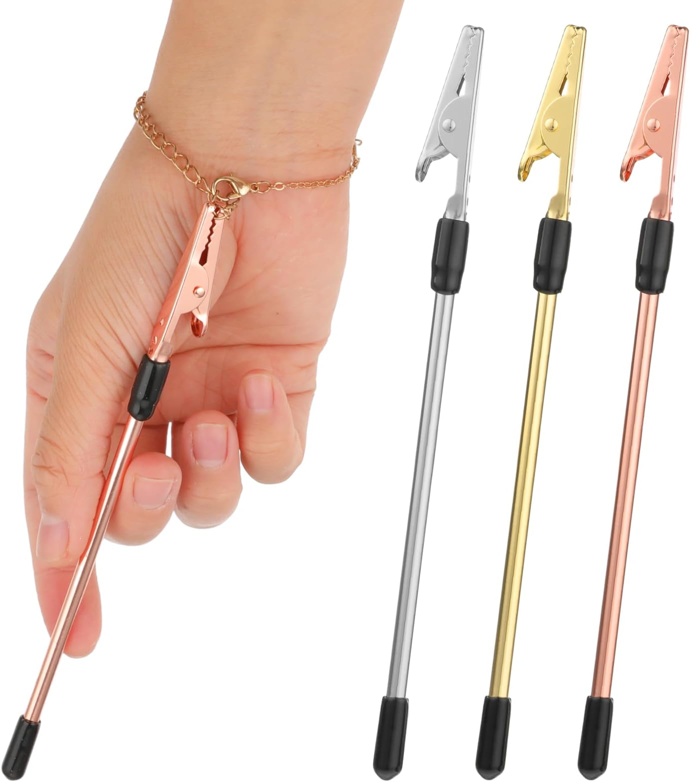 Mabor 3 Pcs Bracelet Helper Tool,Jewelry Clasp Helper,Wear Jewelry by Yourself (Gold