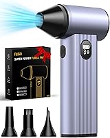 Filigo BC05 Compressed Air Duster: 150,000 RPM Brushless Motor, 8000mAh Battery, LED Light, 4 Gears for PC, Car, Home Cleaning