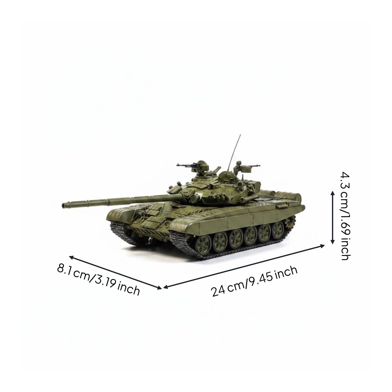 Carro Armato T-72A Lega Metallico Modellino T-72A Finitura Realistica Carro Armato in Metallo Pressofuso per Collezionisti Militari