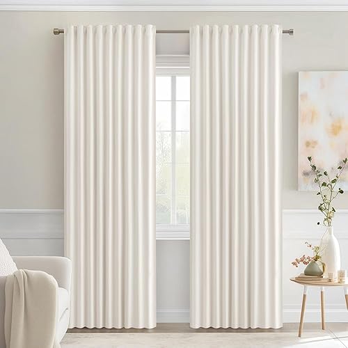 Miniatura 361 de MIULEE Cortinas Opacas de Pestaña Trasera Verde Salvia de 84 Pulgadas de Largo, Juego de 2 Paneles para Sala de Estar y Dormitorio, Privacidad