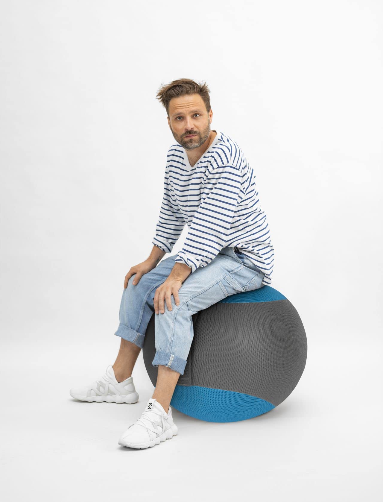 Sitting Ball Sitzball/Gymnastikball MESH Tennis in Petrol