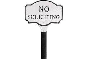4.5" x 7.15" Petite Montague No Soliciting Statement Plaque Sign With 17.5"...