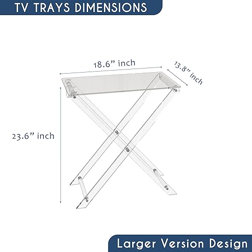 Miniatura 3 de Bandeja de TV grande de acrílico plegable, mesa auxiliar plegable, mesa auxiliar moderna para escritorio pequeño, mesa auxiliar para sala de estar,