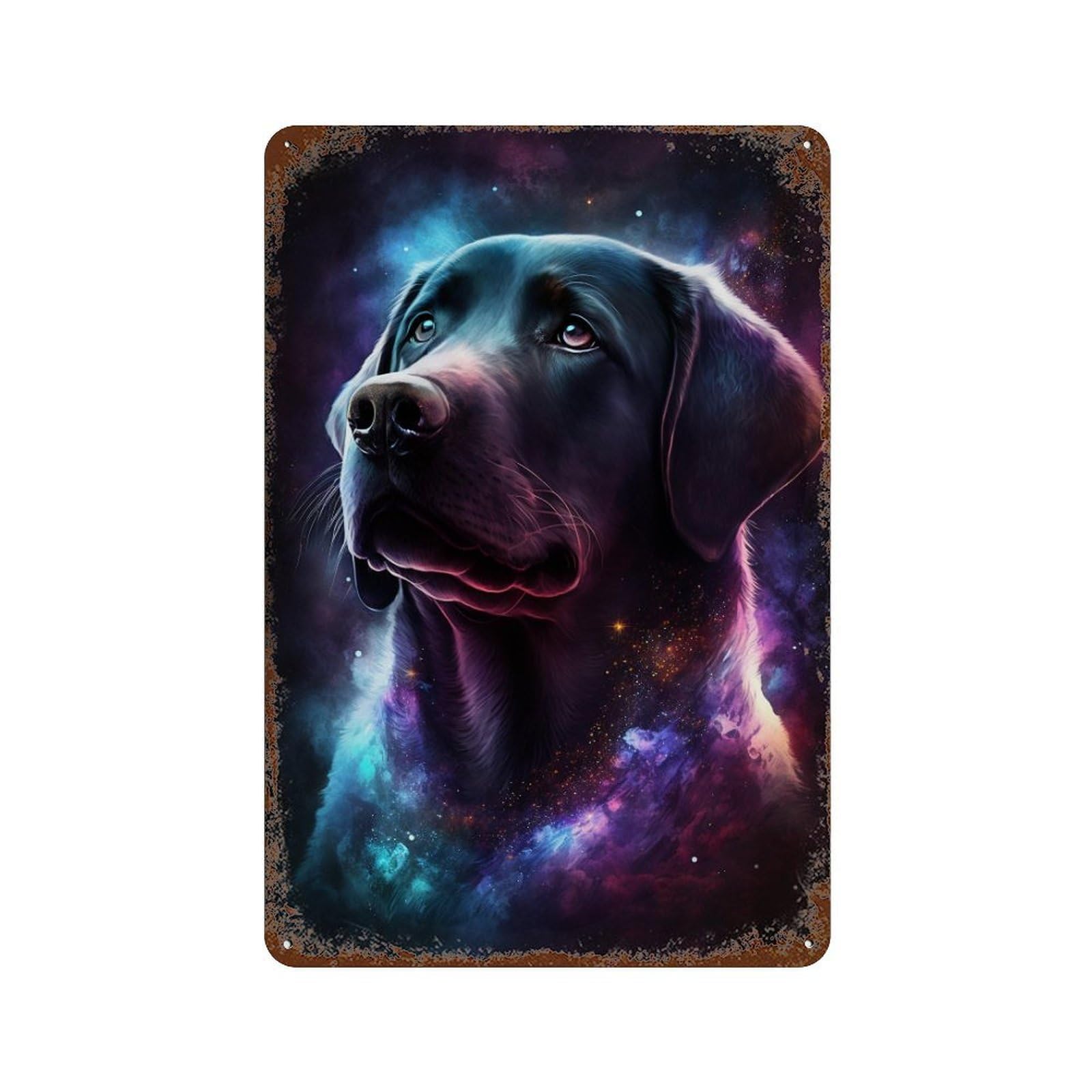 Cosmic Labrador Art Print-5 11.8"x7.9" Retro Metal Sign, Vintage Wall Decor for Office, Studio And Wall Decor