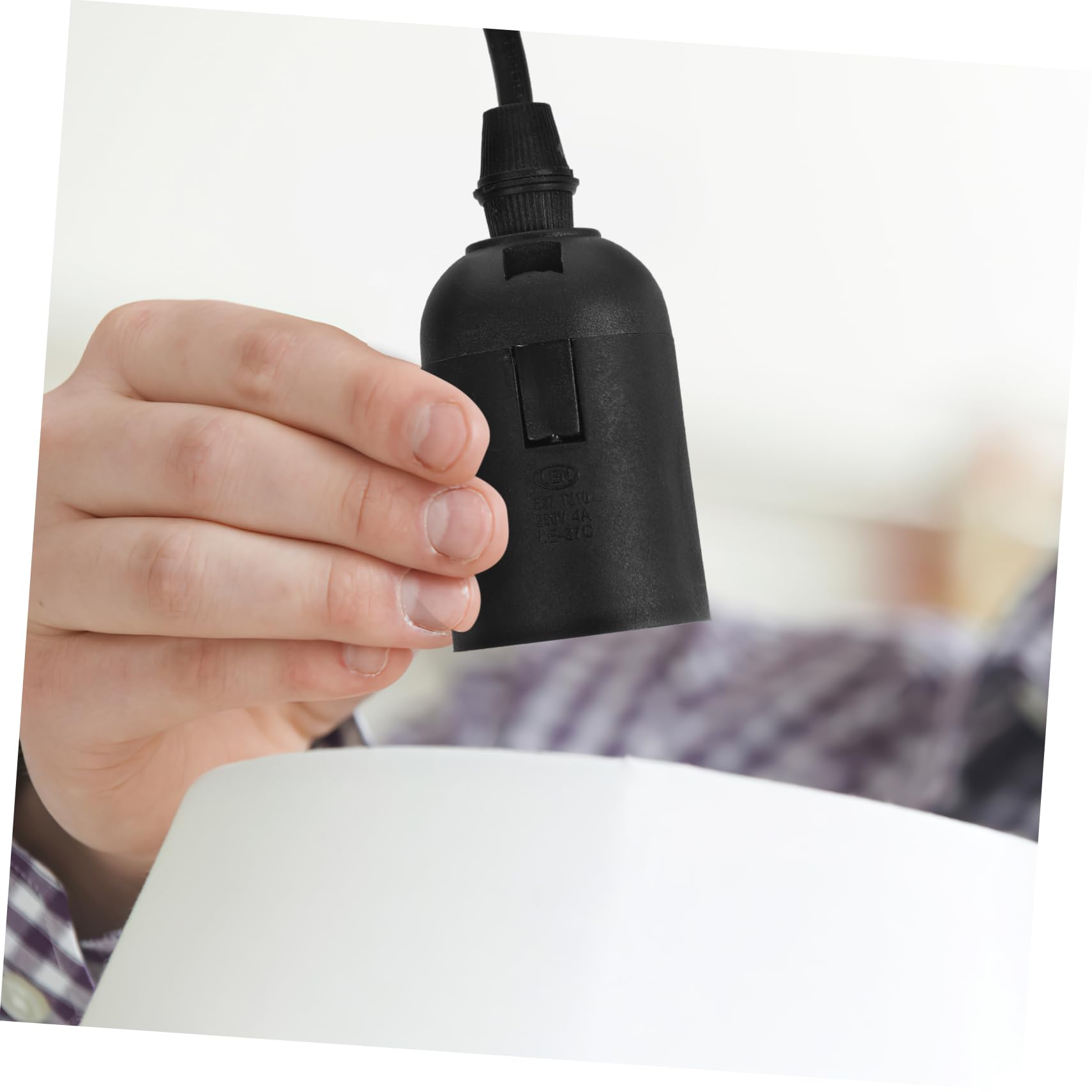 STOBAZA Unique Retro Style E27 Light Socket Easy Install Hanging Light Socket for Lamp Power Cord