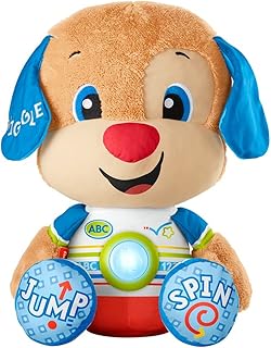 Fisher-Price Laugh & Learn So Big Puppy - UK English Edition, large musical plush toy with learning songs for toddlers and preschool kids - HCJ14
