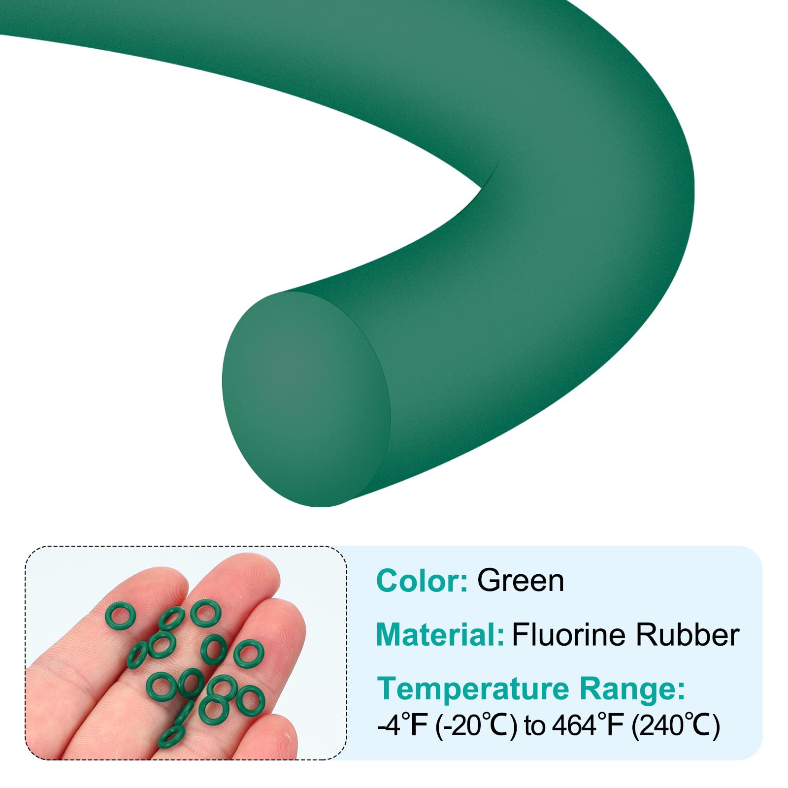 PATIKIL Anello O-Ring Gomma Fluorurata 7,5mm OD x 4,5mm ID x 1,5mm Larghezza, 20pz Sostituzione Guarnizione Tenuta FKM Metrica per Guarnizioni Idrauliche Valvole Tubi Rubinetti, Verde